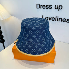 Denim Casual Monogram Bucket Hat