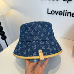 Denim Casual Monogram Bucket Hat